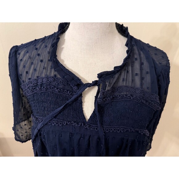 Entro Navy Short Sleeve shirt front tie size L - Picture 4 of 4